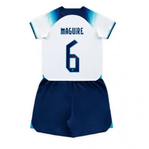 Anglia Harry Maguire #6 Koszulka Podstawowych Dziecięca MŚ 2022 Krótki Rękaw (+ Krótkie spodenki)